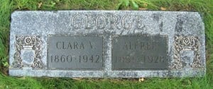 Alfred George and Clara V gravestone
